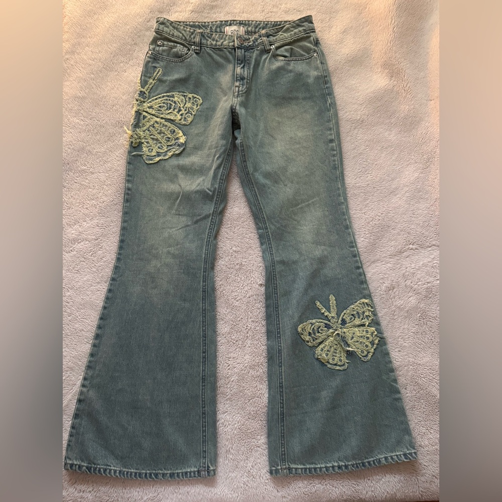 Urban outfitters butterfly low rise flare jeans